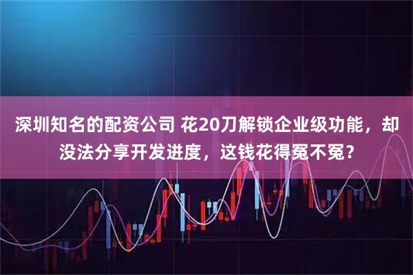 深圳知名的配资公司 花20刀解锁企业级功能，却没法分享开发进度，这钱花得冤不冤？
